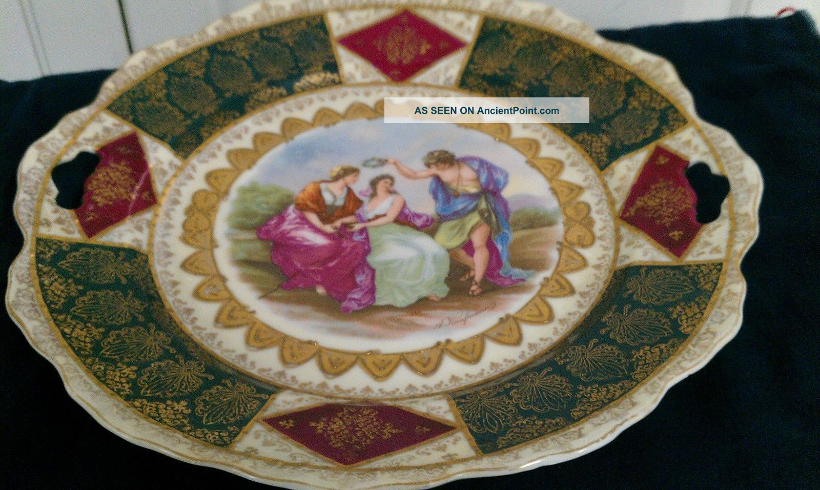 Late 1800 S Royal Vienna Austria Beehive Mark Signed Kaufmann Portrait Charger