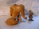 3 Vintage Wood Animals Elephant Pig & Bird Glass Eyes Mid Century Danish? Carved Figures photo 2