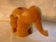 3 Vintage Wood Animals Elephant Pig & Bird Glass Eyes Mid Century Danish? Carved Figures photo 5