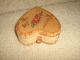 Tramp Art,  Heart Shaped Carved Box,  W/hand Painted Flowers,  Watertown,  Ny Boxes photo 1
