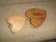 Tramp Art,  Heart Shaped Carved Box,  W/hand Painted Flowers,  Watertown,  Ny Boxes photo 4