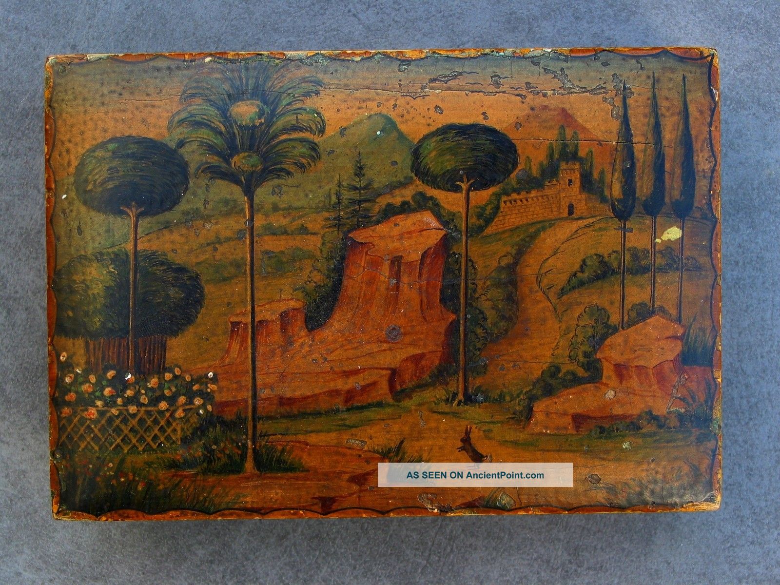 Victorian Renaissance Revival Box W/ Tuscany Landscape 19thc. Boxes photo
