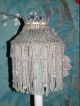 Pair Of Stunning Large French Early 20th Century Glass Beaded Candle Shades Lamps photo 6