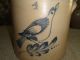 Antique Stoneware Blue Decorated Bird Crock Fulper Flemington Nj. Crocks photo 10