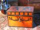 Wood Casket Box With Painted Angel/putti Motif Boxes photo 6