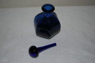 Antique Cobalt Blue Perfume Bottle With Dauber photo