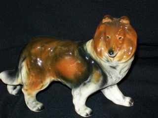 Vintage Porcelain Animal Dog Collie Figurine photo
