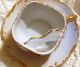 Andrea By Sadek Mustache Cup & Saucer Flower Motif On White W/ Roses & Gold Cups & Saucers photo 1