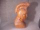 Antique Bust Of A Spartan Solder Hand Craved Wooden Folk Art Newel Post Finial Carved Figures photo 4