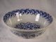 Antique 1840 ' S Staffordshire Blue & White Spongeware Bowl W/ Beaded Rim Bowls photo 3