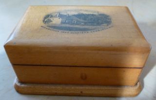 Mauchline Ware Souvenir Stamp Box,  Newburgh,  New York Washington ' S Headquarters photo
