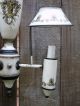 Vintage Italian Tole Sconce Wall Lamp Hand Painted Gilt Cream Black Signed Toleware photo 5