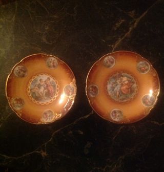 Set Of 2 Portrait/ Cabinet Plates Germany photo