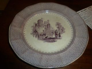 Mayer Baronial Purple & White Baronial Hall Plate Ca.  1840 photo