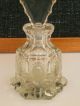 Antique Czech Glass Perfume Bottle With Large Finial Beaded Medallion Perfume Bottles photo 2