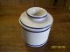 Vintage Pottery/porcelain Old Butter Container,  Very Collectible Blue Stripes Butter Pats photo 1
