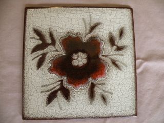 Antique Spanish Poppy Tiles - 8 - Exceptional Condition photo