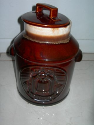 Vintage Ceramic Mccoy Jar Bicentennial 1976 Brown Glazed photo