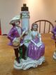 Pair Of German Porcelain Lamps Germany 13326 Minstrel & Lady In Purple Bavaria? Lamps photo 1