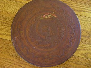 Antique Huntley & Palmer Biscuit Round Tin. . . .  Early 1900 ' S Possibly Older photo