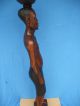 Vintage Antique Africa,  Zaire,  Belgian Congo Handcarved Tribes Man 52 Inches Tall Carved Figures photo 7