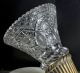 Vintage Antique Cut Glass Crystal Flower Frog Cornucopia Hollywood Regency Vases photo 4