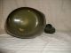 Olive Green Hand Blown Decanter W Pearl White Interior Decanters photo 3