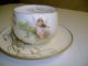 Vintage Limoges Mustache Cup & Saucer Signed Cak 1893 Cups & Saucers photo 2