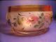 Antique Hand Painted Art Glass Bowl Amber Base And Rim Frosted Center Bowls photo 1