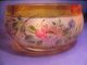 Antique Hand Painted Art Glass Bowl Amber Base And Rim Frosted Center Bowls photo 4