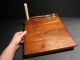 Repro Vintage Antique Wood Colonial Folding Lap Writing Slope Desk Inkwell Boxes photo 1