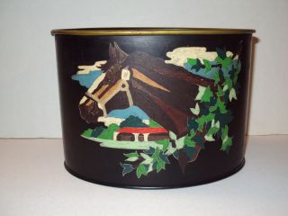 Vintage Paint By Number Toleware Metal Letter/mail Holder - Horse photo
