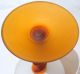 1960s Amber Twist Stem On White Glass Sunflower Bowl - Gc Bowls photo 2
