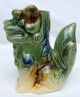 3 X Vintage Majolica Foo Dog Feng Shui Figurines/vases Vases photo 2