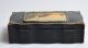 Antique C.  1850 Faux T - Shell Wood Box W Miniature Landscape Painting & Mirror Boxes photo 3