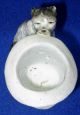 Old Porcelain Match Toothpick Holder,  Dog With Man ' S Top Hat,  Germany Figurines photo 2