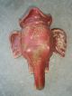Old Asian Pottery Wall Pocket Planter Red Elephant Genesh Hindu China India Other photo 2