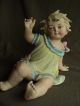 Large Antique German Bisque Girl W/butterfly Piano Baby Intaglio Eyes Figurine Figurines photo 1