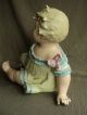 Large Antique German Bisque Girl W/butterfly Piano Baby Intaglio Eyes Figurine Figurines photo 2