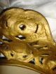 Vintage Antique Gold Cast Iron Mirror Marked: 