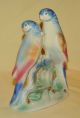Vintage Porcelain Ceramic Spaulding Royal Copley Pottery Parakeets Bird Figurine Figurines photo 3