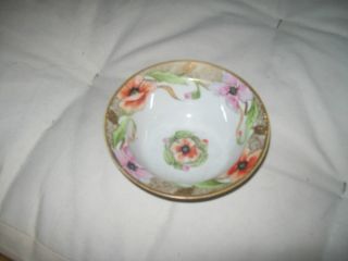Hand Painted Nippon Rimmed Bowl With Gold Beading photo
