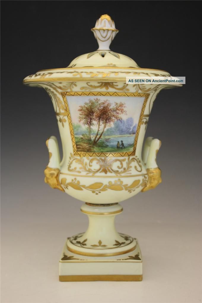 Early 20c German Dresden Porcelain Covered Potpourri Urn Hand Painted Noreserve Other photo