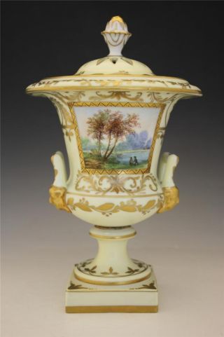 Early 20c German Dresden Porcelain Covered Potpourri Urn Hand Painted Noreserve photo