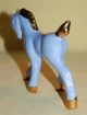 Vintage Porcelain Ceramic Pottery Darling Blue Colt Horse Figurine Gilt Trim Figurines photo 3