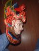 Vintage Hand Carved And Painted Indonesian Mask,  Fine Detail Carved Figures photo 2