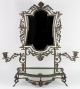 Museum Quality French Antique Bronze Mirror Candle Vanity Stand Figural Rare Mirrors photo 1