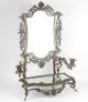 Museum Quality French Antique Bronze Mirror Candle Vanity Stand Figural Rare Mirrors photo 3