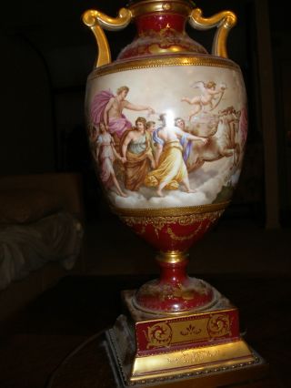 1850es French Vase Lamp Cupid Leading Lovers To Meet photo