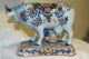 Prattware Farmer Milking Cow Figure C.  1825 Mark Ar Figurines photo 2